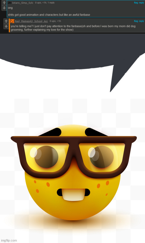 image tagged in discord speech bubble,nerd emoji | made w/ Imgflip meme maker