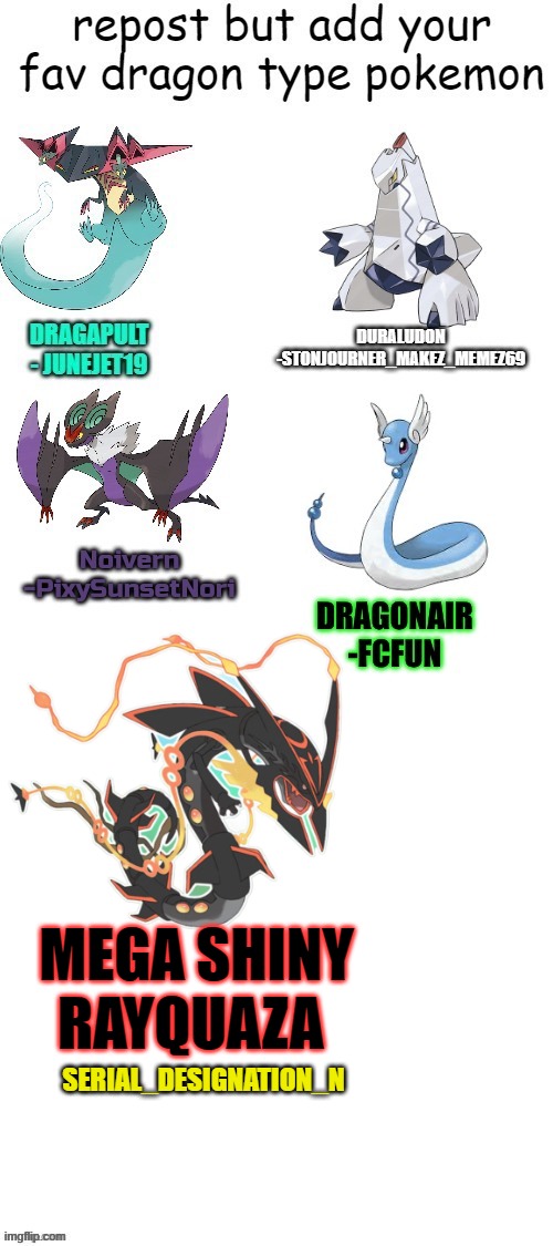 Mega shiny Rayquaza is so cool - Imgflip