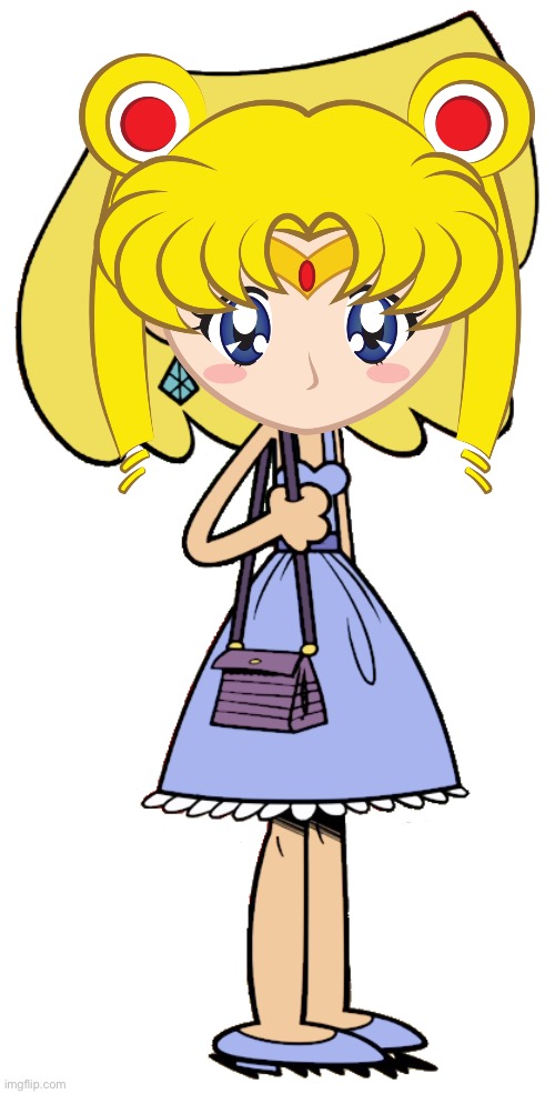 Sailor Moon in Lori's Blue Prom Dress | image tagged in the loud house,lori loud,sailor moon,nickelodeon,prom,dress | made w/ Imgflip meme maker