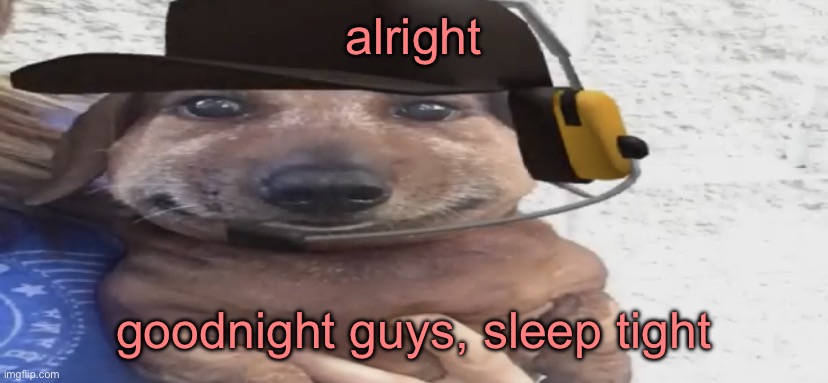 chucklenuts | alright; goodnight guys, sleep tight | image tagged in chucklenuts | made w/ Imgflip meme maker