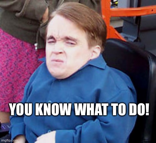 ERIC THE MIDGET | YOU KNOW WHAT TO DO! | image tagged in eric the midget | made w/ Imgflip meme maker