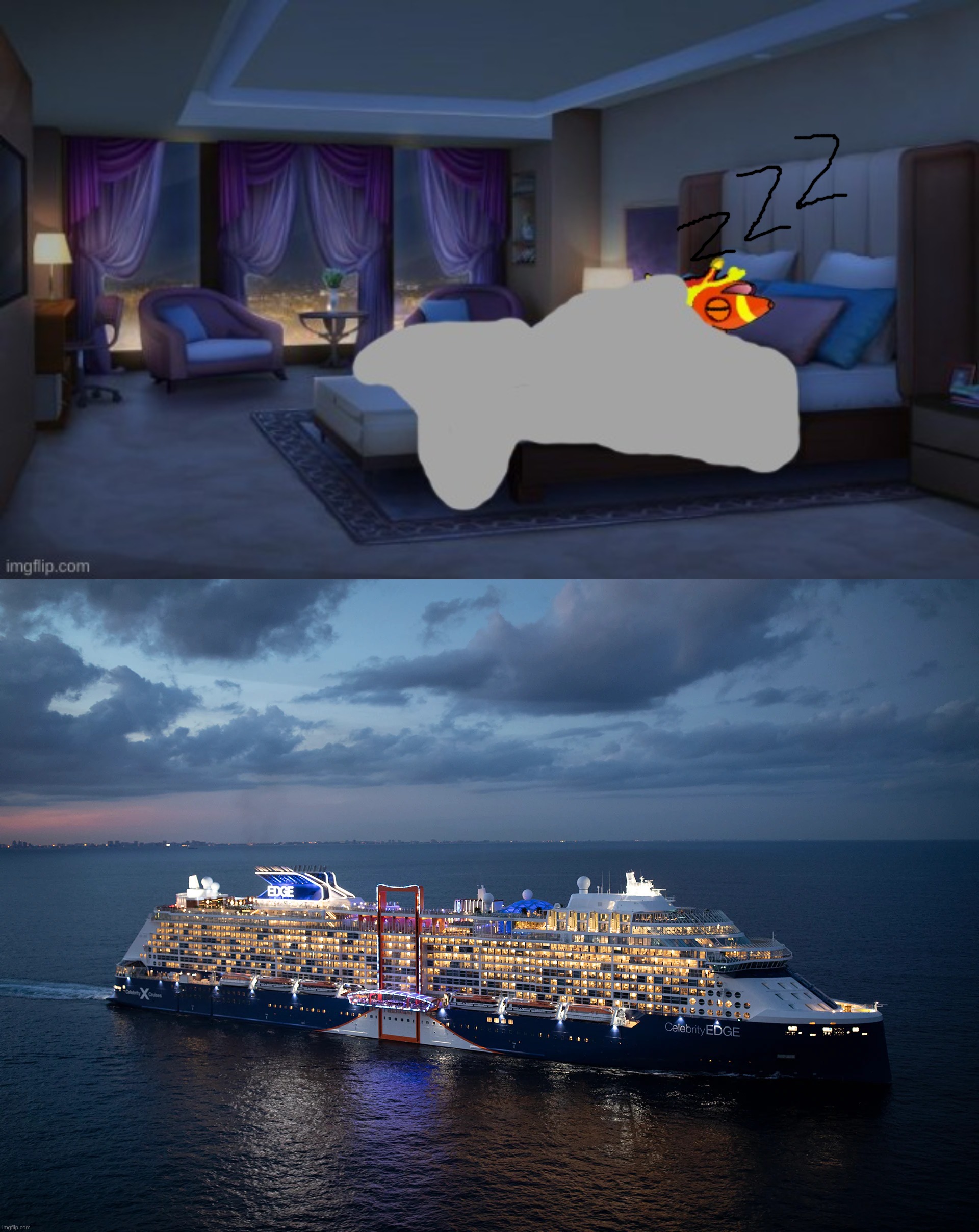 He remains asleep on the cruise, and is NOT to be harmed. | made w/ Imgflip meme maker