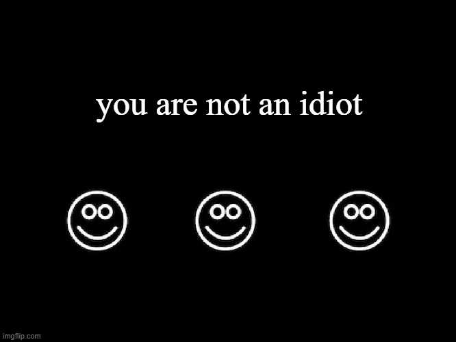 you are not an idiot | you are not an idiot | image tagged in bruh moment,computer virus | made w/ Imgflip meme maker