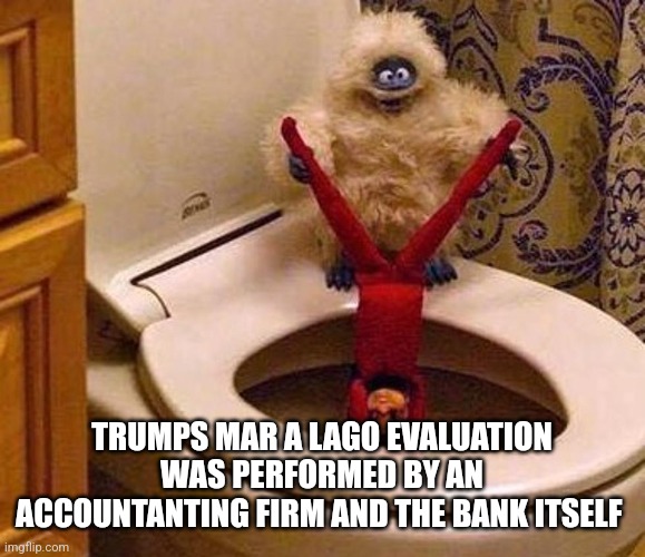 Bumble | TRUMPS MAR A LAGO EVALUATION WAS PERFORMED BY AN ACCOUNTANTING FIRM AND THE BANK ITSELF | image tagged in bumble | made w/ Imgflip meme maker