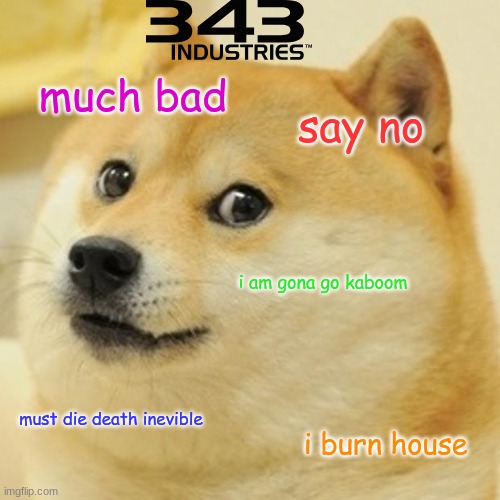 tru though | much bad; say no; i am gona go kaboom; must die death inevible; i burn house | image tagged in memes,doge,343 sucks | made w/ Imgflip meme maker