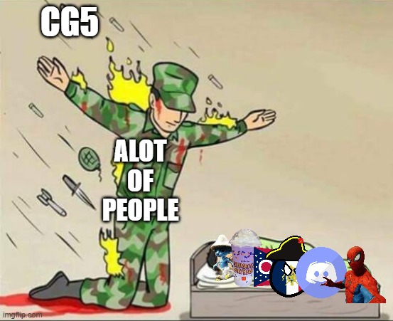 cg5 is killing meme | CG5; ALOT OF PEOPLE | image tagged in soldier protecting sleeping child | made w/ Imgflip meme maker