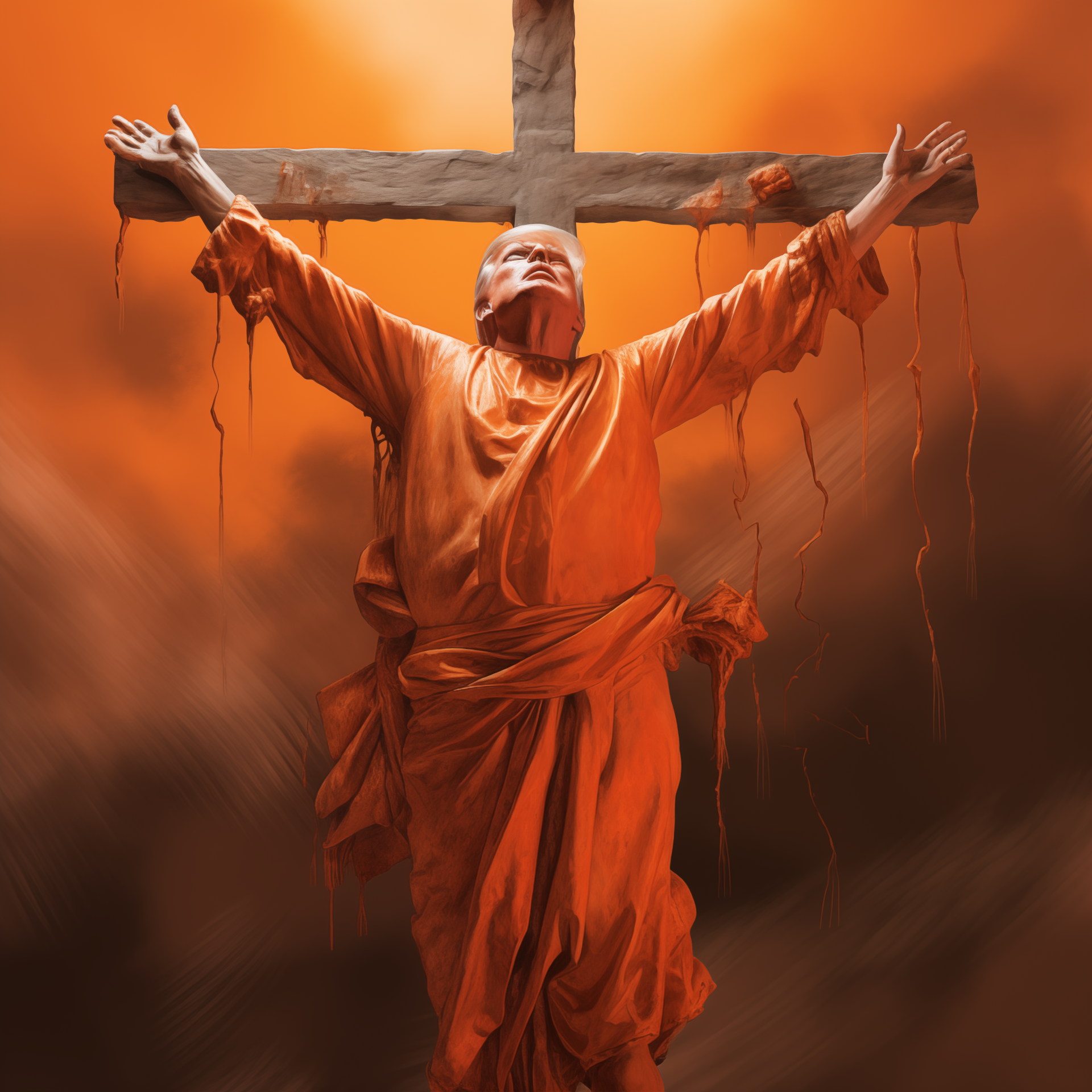 Orange Jesus Blank Meme Template