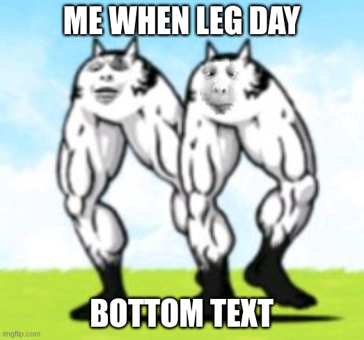 me when leg day | ME WHEN LEG DAY; BOTTOM TEXT | image tagged in namic nacho leegs | made w/ Imgflip meme maker