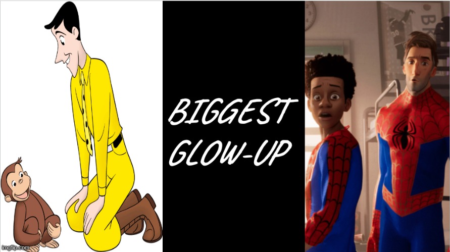 aint no wayyyy | image tagged in spiderman peter parker,miles morales,curious george | made w/ Imgflip meme maker