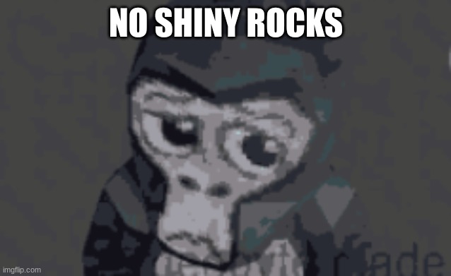 L | NO SHINY ROCKS | image tagged in funny | made w/ Imgflip meme maker