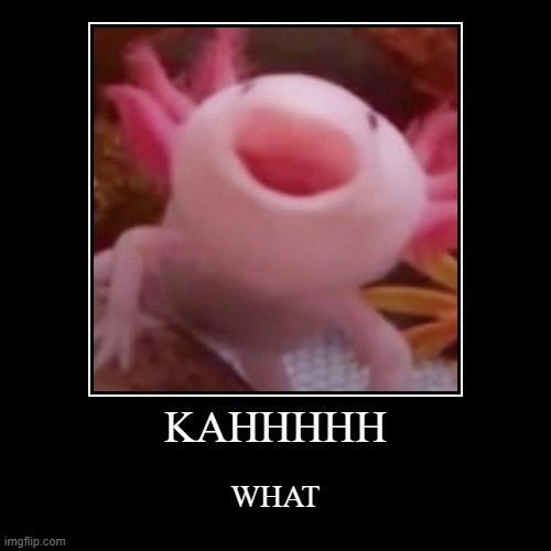 kahhhhhhh | KAHHHHH | WHAT | image tagged in funny,demotivationals | made w/ Imgflip demotivational maker