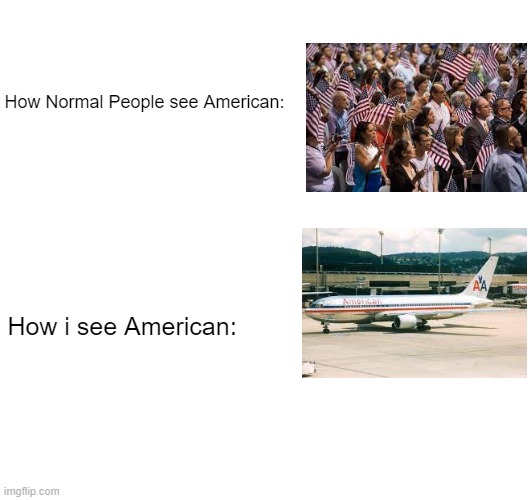 hmm | How Normal People see American:; How i see American: | image tagged in aviation | made w/ Imgflip meme maker