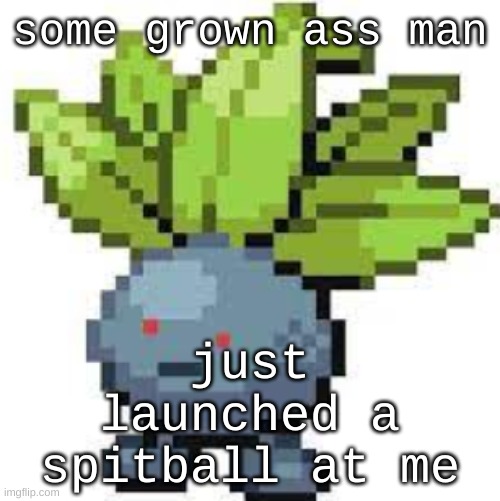 this campus a damn joke | some grown ass man; just launched a spitball at me | image tagged in oddish straight face | made w/ Imgflip meme maker