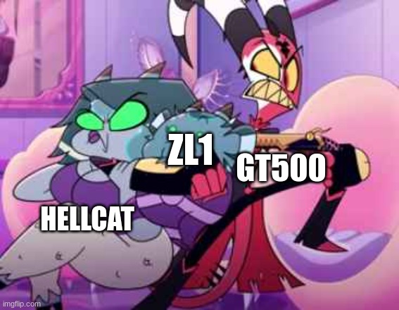 the gt500 beats every car | ZL1; GT500; HELLCAT | image tagged in cars | made w/ Imgflip meme maker