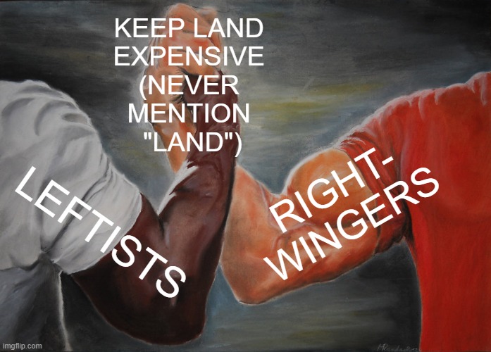 Left Vs Right = Scam | KEEP LAND 
EXPENSIVE 
(NEVER 
MENTION 
"LAND"); RIGHT-
WINGERS; LEFTISTS | image tagged in leftists,right wing,liberal vs conservative,capitalist and communist,communism and capitalism,economy | made w/ Imgflip meme maker