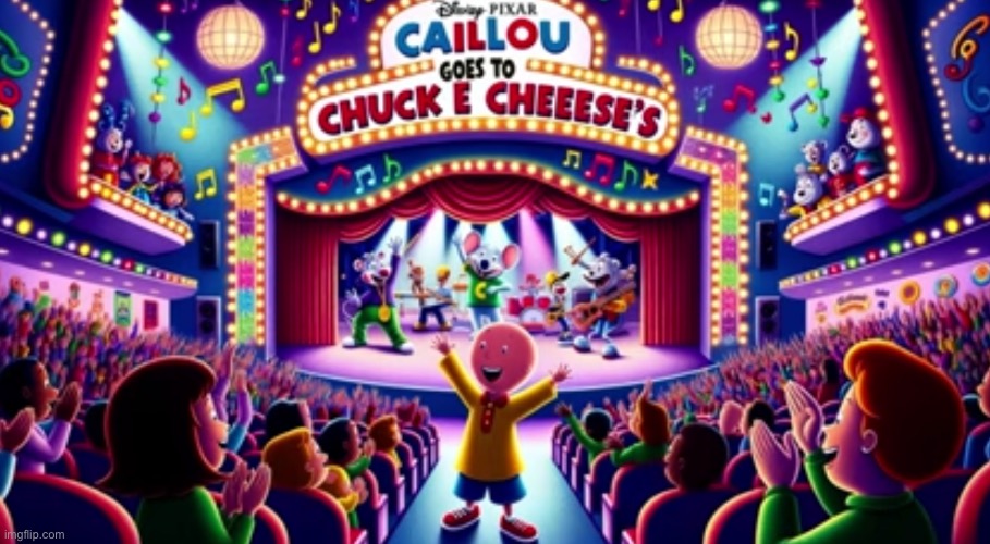 Caillou goes to chuck e cheese | image tagged in caillou | made w/ Imgflip meme maker