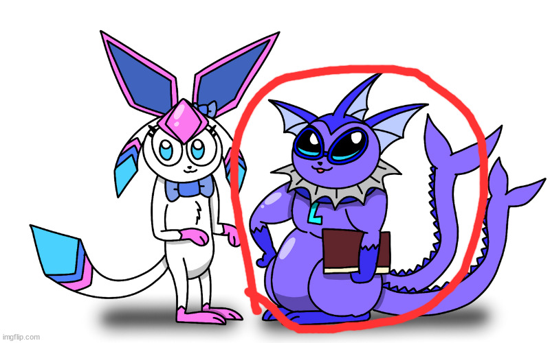 sylceon and leroy (drawn by PT) | image tagged in sylceon and leroy drawn by pt | made w/ Imgflip meme maker
