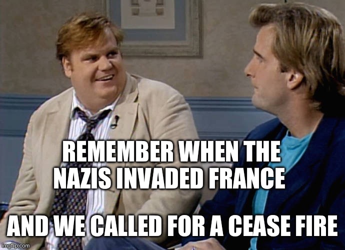 That’s because it would have been stupid | REMEMBER WHEN THE NAZIS INVADED FRANCE; AND WE CALLED FOR A CEASE FIRE | image tagged in politics,wwii,ww2,funny memes,israel,stupid liberals | made w/ Imgflip meme maker