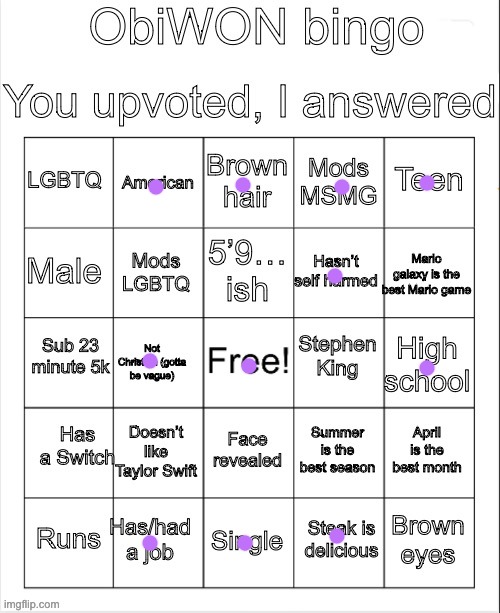 ObiWON bingo | image tagged in obiwon bingo | made w/ Imgflip meme maker
