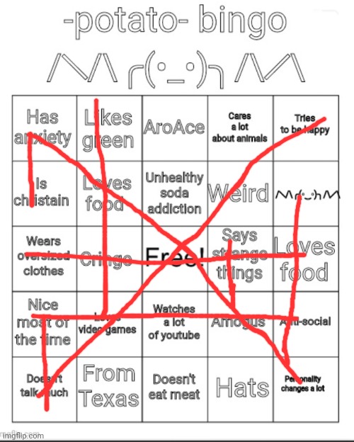 -Potato- bingo | image tagged in -potato- bingo | made w/ Imgflip meme maker