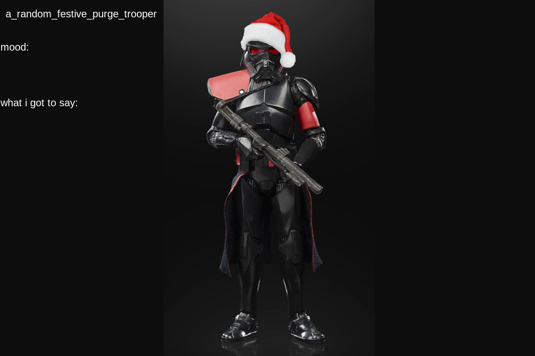 random_purge_trooper christmas temp Blank Meme Template