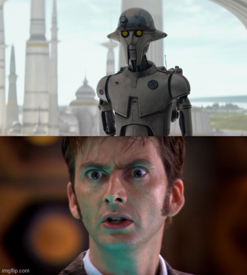 The Doctor Find's Out That he will Become a Cyberman! | image tagged in doctor who,star wars,david tennant | made w/ Imgflip meme maker