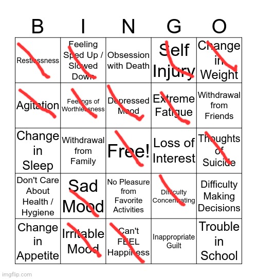 Nuuu | image tagged in depression bingo 1 | made w/ Imgflip meme maker