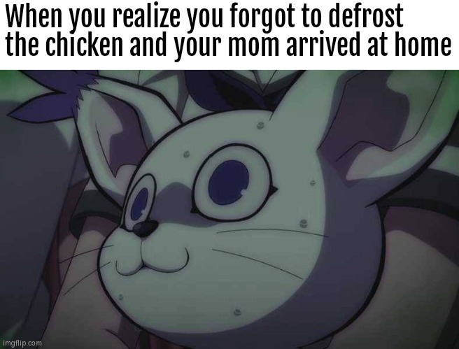 Prepare for facing angery Mom for not defrost the chicken. | When you realize you forgot to defrost the chicken and your mom arrived at home | image tagged in mom,chicken,memes,funny,forgot,defrost | made w/ Imgflip meme maker