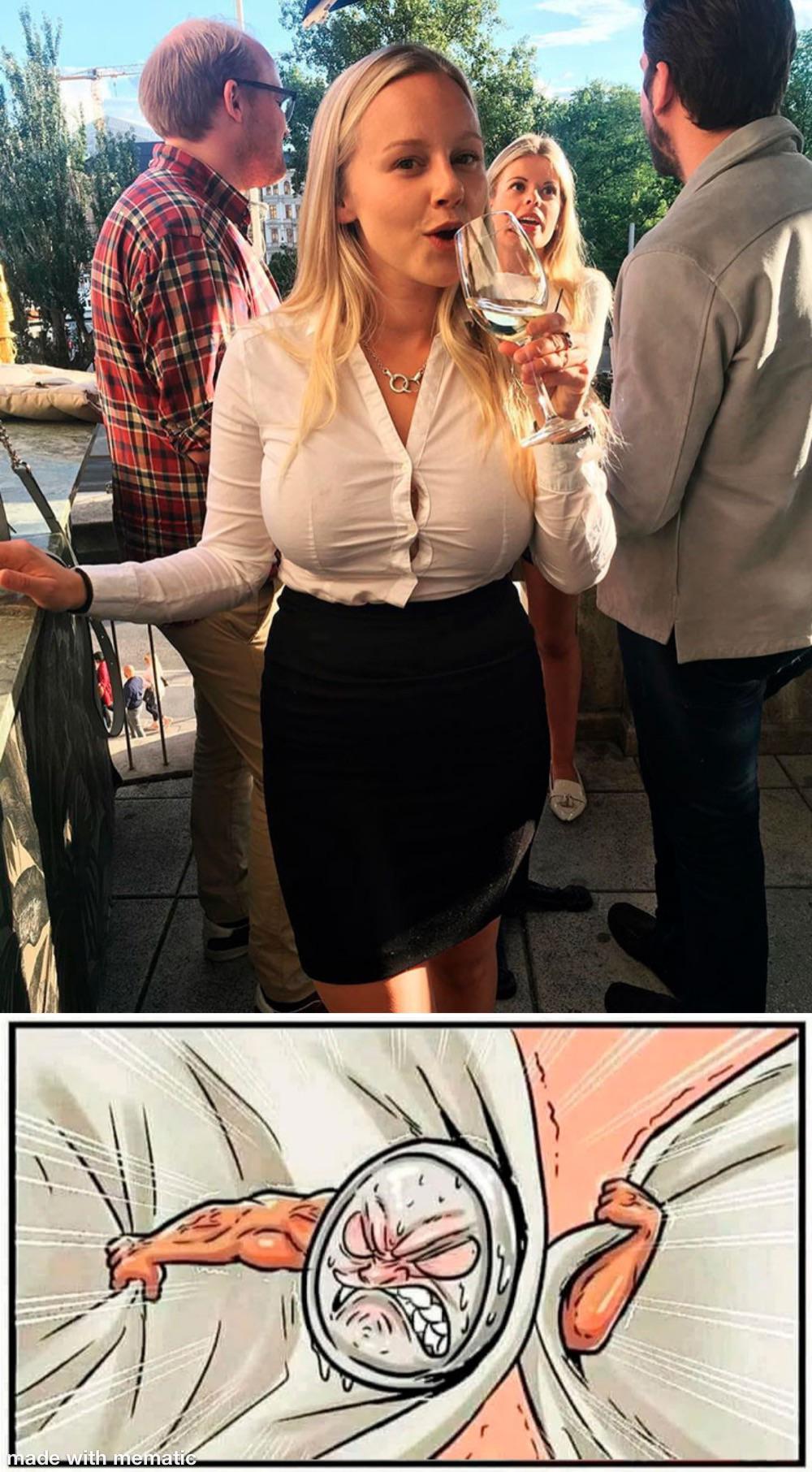 Button holding busting shirt Blank Meme Template