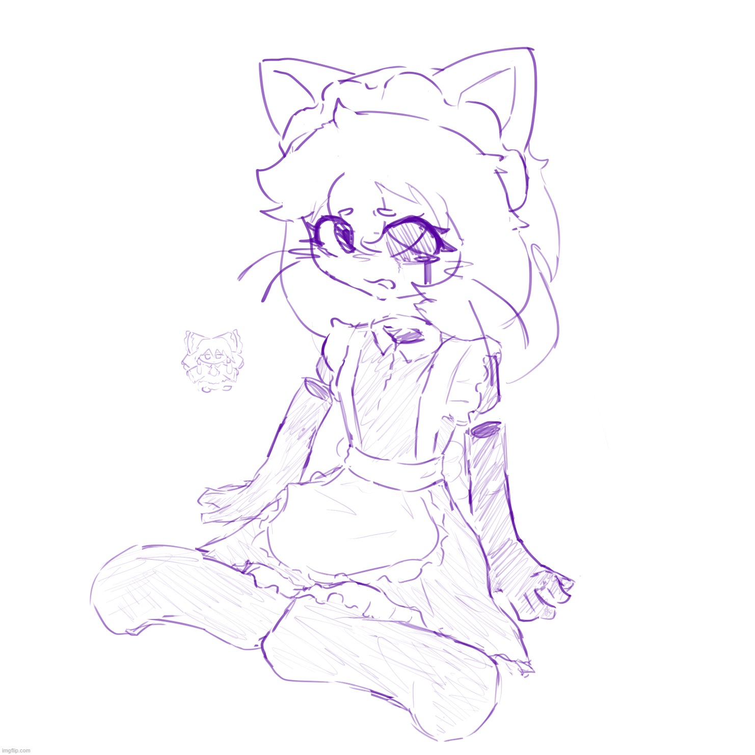 it is 4am i should probably be asleep and not drawing maid furries | made w/ Imgflip meme maker