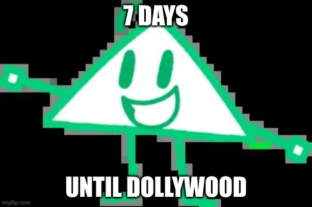 The 8th Of December I'm Going To: DOLLYWOOD!!!!!! | 7 DAYS; UNTIL DOLLYWOOD | image tagged in oodle,aib | made w/ Imgflip meme maker