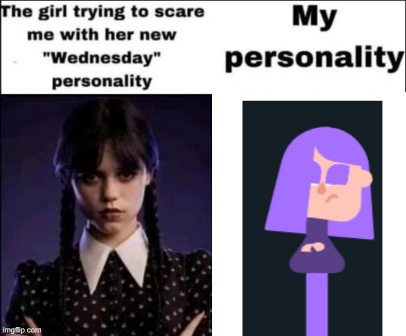 the fight begins | image tagged in the girl trying to scare me with her new wednesday personality | made w/ Imgflip meme maker