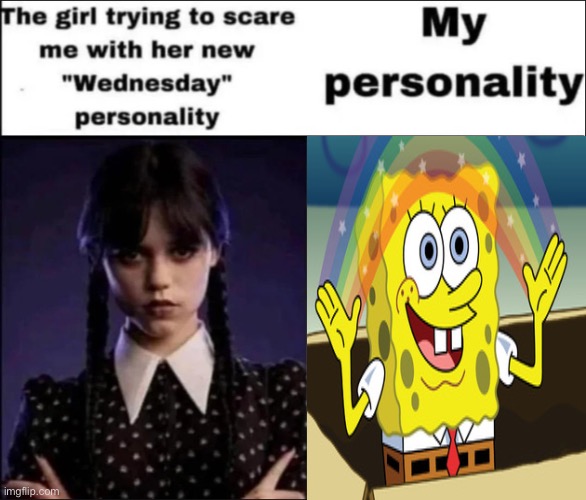 . | image tagged in the girl trying to scare me with her new wednesday personality | made w/ Imgflip meme maker