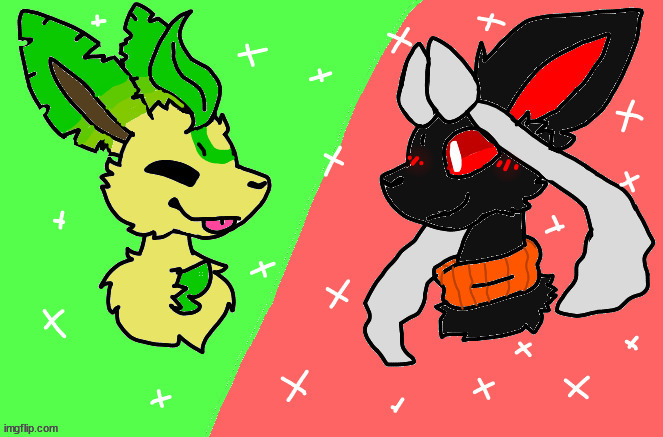 Redceon and Leafbreon by Ember | image tagged in redceon and leafbreon by ember | made w/ Imgflip meme maker