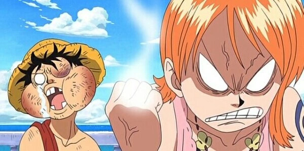 High Quality Nami Punches Luffy meme Blank Meme Template