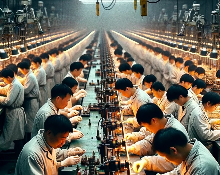 Chinese manufacturing line. Blank Meme Template