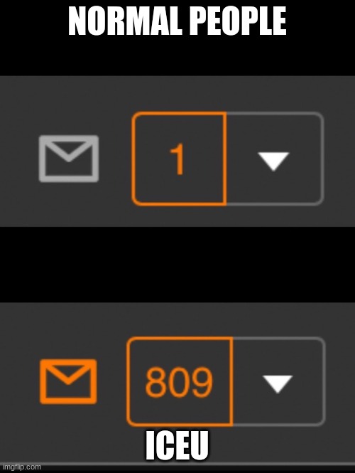 1 notification vs. 809 notifications with message | NORMAL PEOPLE ICEU | image tagged in 1 notification vs 809 notifications with message | made w/ Imgflip meme maker