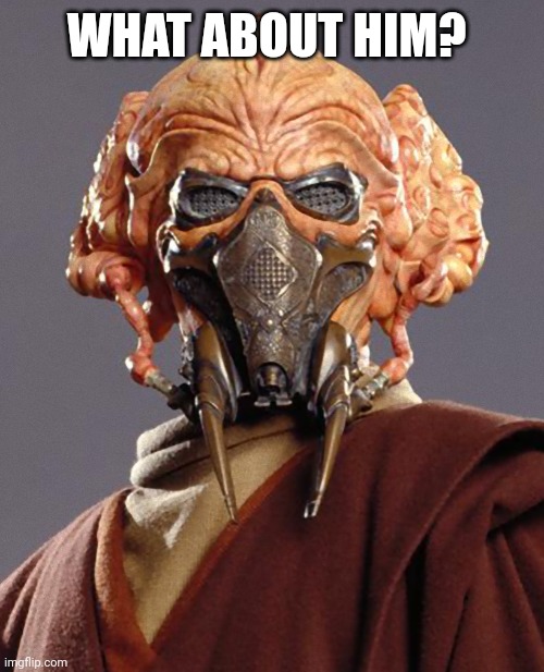 WHAT ABOUT HIM? | image tagged in plo koon quarantine | made w/ Imgflip meme maker