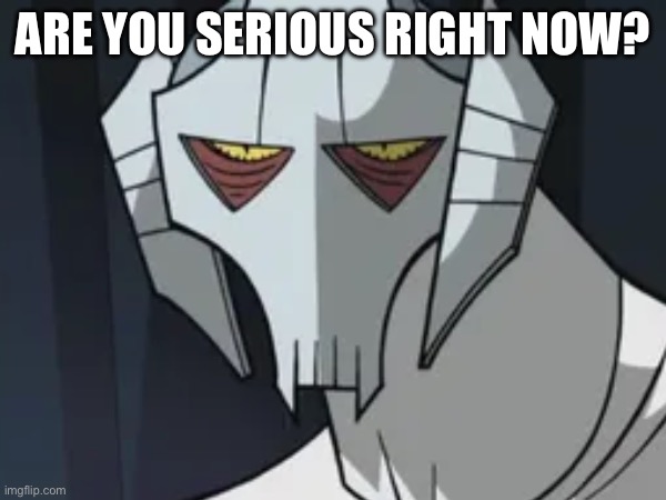 ARE YOU SERIOUS RIGHT NOW? | image tagged in general grievous | made w/ Imgflip meme maker