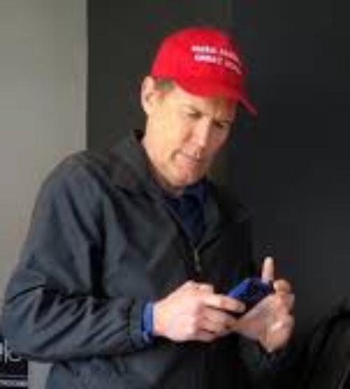 TEXTING IN A MAGA HAT Blank Meme Template