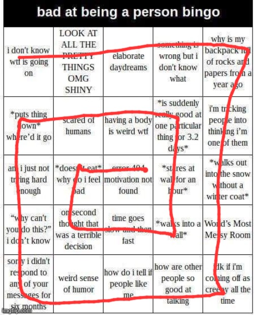 bad at being a person bingo | image tagged in bad at being a person bingo | made w/ Imgflip meme maker