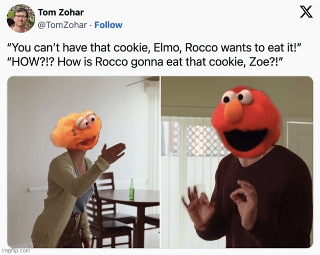 Rocco | image tagged in elmo | made w/ Imgflip meme maker
