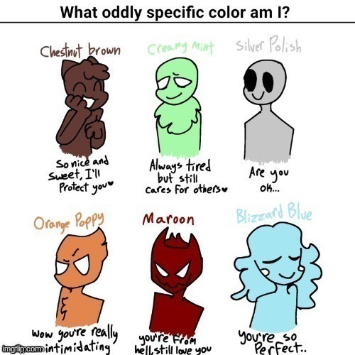 What color am I? | image tagged in what color am i | made w/ Imgflip meme maker