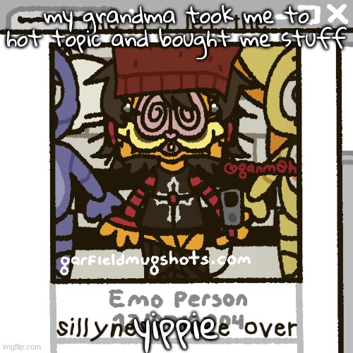 today was fun and i have to work tomorrow | my grandma took me to hot topic and bought me stuff; yippie | image tagged in i luv fnaf guys | made w/ Imgflip meme maker