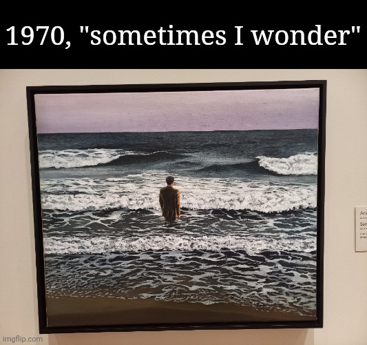 1970, "sometimes I wonder" | image tagged in frost | made w/ Imgflip meme maker