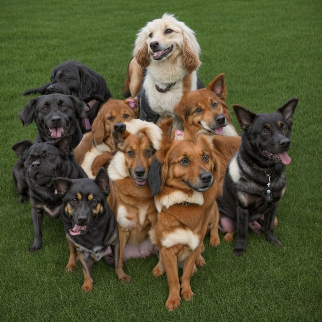 High Quality aww what a cute group of dogs! SQUINT YOUR EYES Blank Meme Template