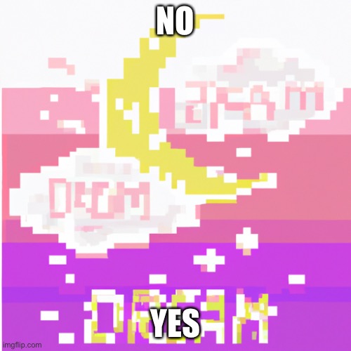 Dream | NO; YES | image tagged in dream | made w/ Imgflip meme maker