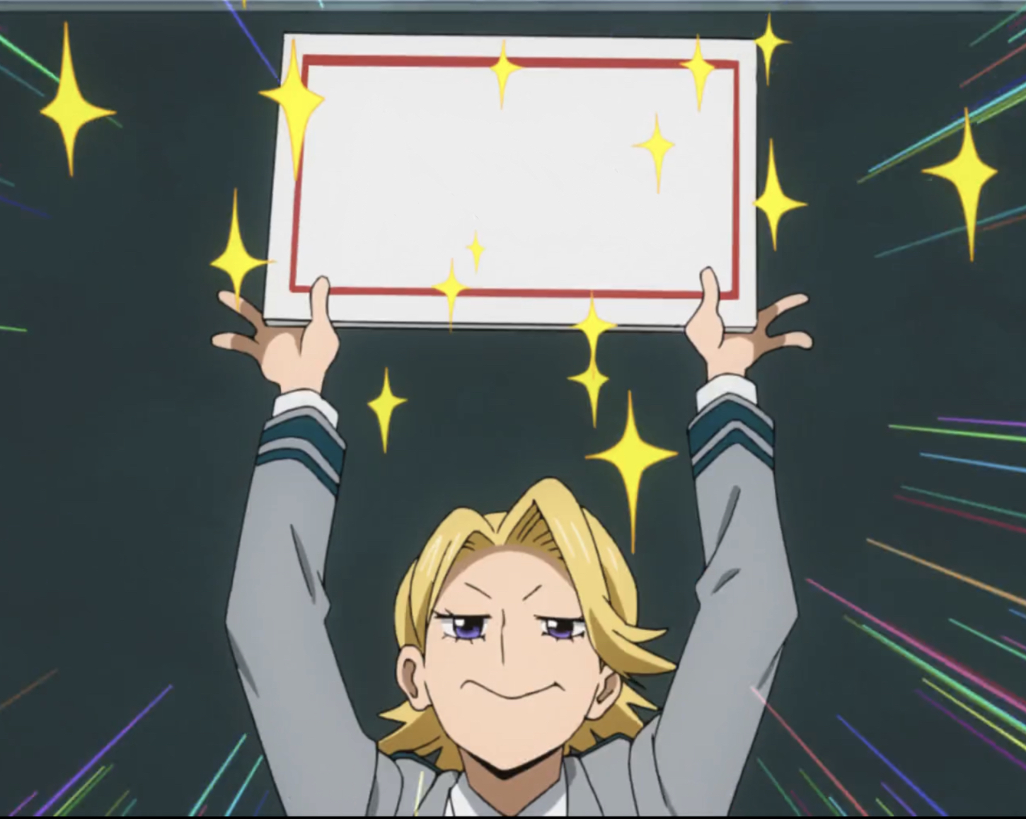 High Quality Aoyama Holds Up Sign Blank Meme Template