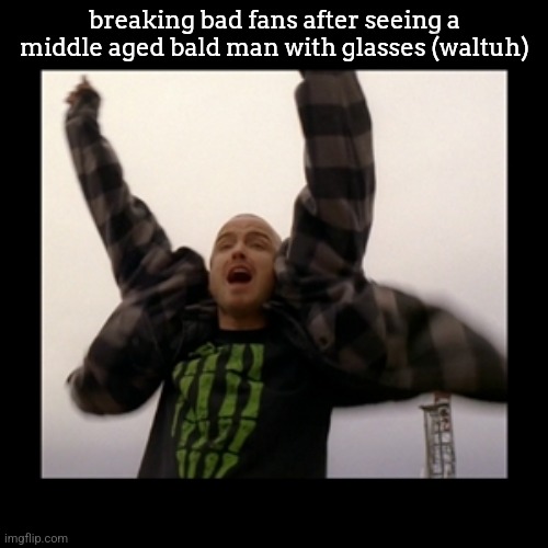 Yeah bitch!  | breaking bad fans after seeing a middle aged bald man with glasses (waltuh) | image tagged in yeah bitch | made w/ Imgflip meme maker