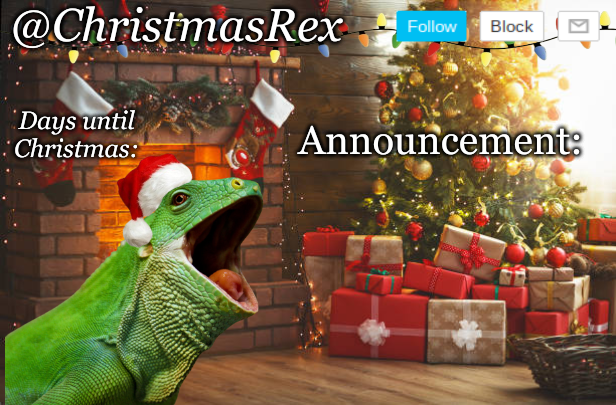 High Quality ChristmasRex announcement template Blank Meme Template